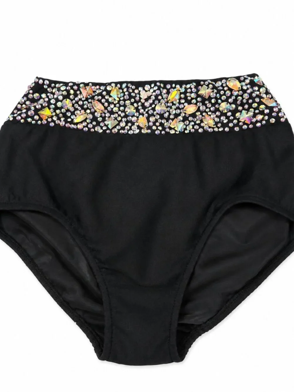 Black Rhinestone Dance Costume Shorts